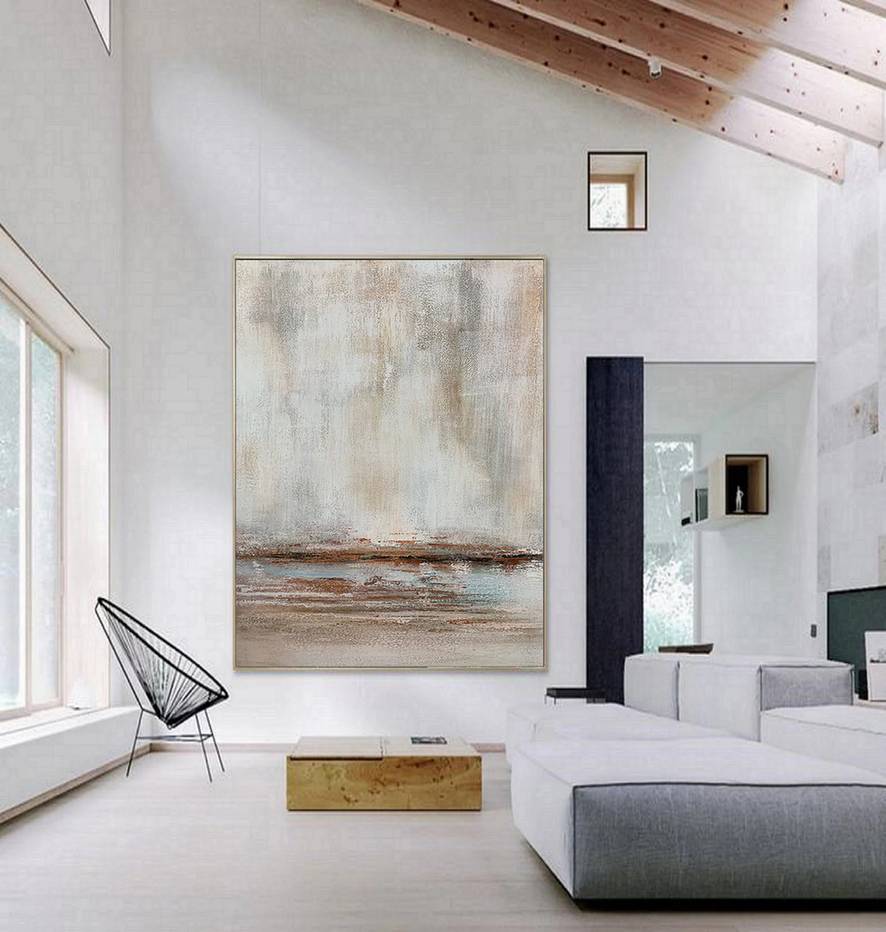Room Painting Living Brown Abstract Canvas Wall Art 69KI3 wall art